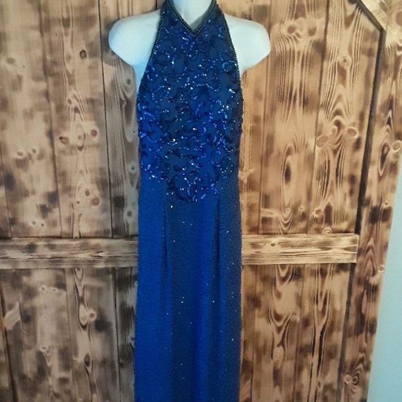 Peak Evenings Coral Blue Size 6 Prom Dress - Picture 1 of 8